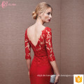 2017 Red Deep V Lace Applique Meerjungfrau Abendkleid Guangzhou